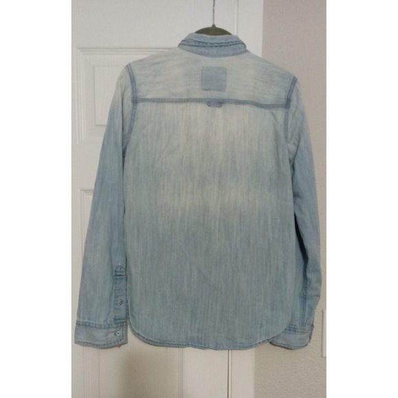 Abercrombie And Fitch Ombre White/Blue Long Sleeve Button Shirt Size Small - Picture 7 of 7